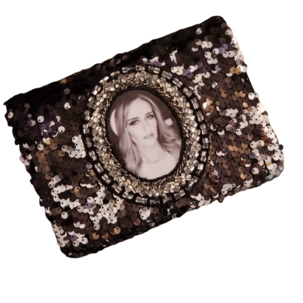Sequin Clutch with Photo Frame